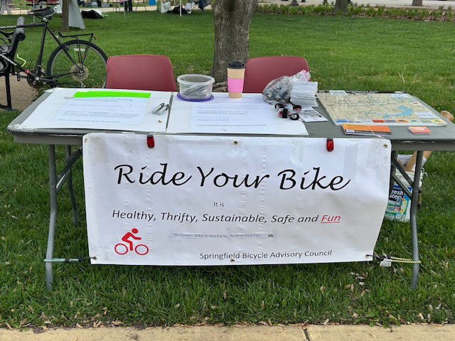 Participants riding bikes
